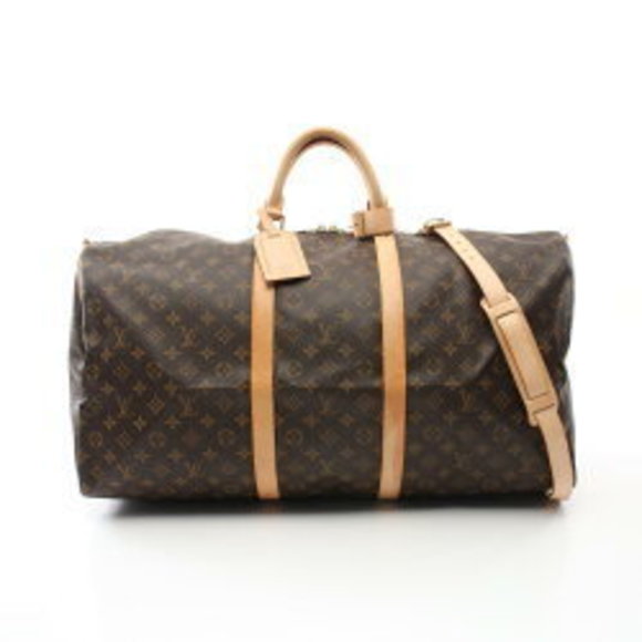 Louis Vuitton Keepall Bandouliere Boston Bag Leather Monogram Brown - Picture 1 of 8